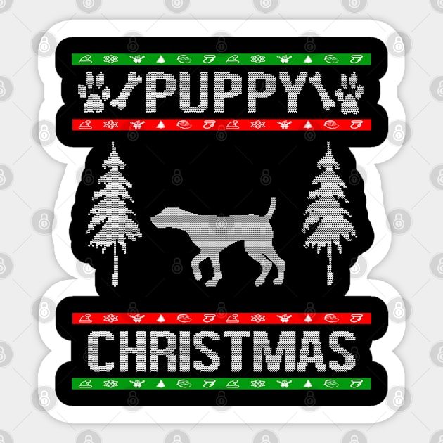 German Shorthaired Pointer Ugly Christmas Sweater Design Puppy Dog Lover Breed Sticker by familycuteycom